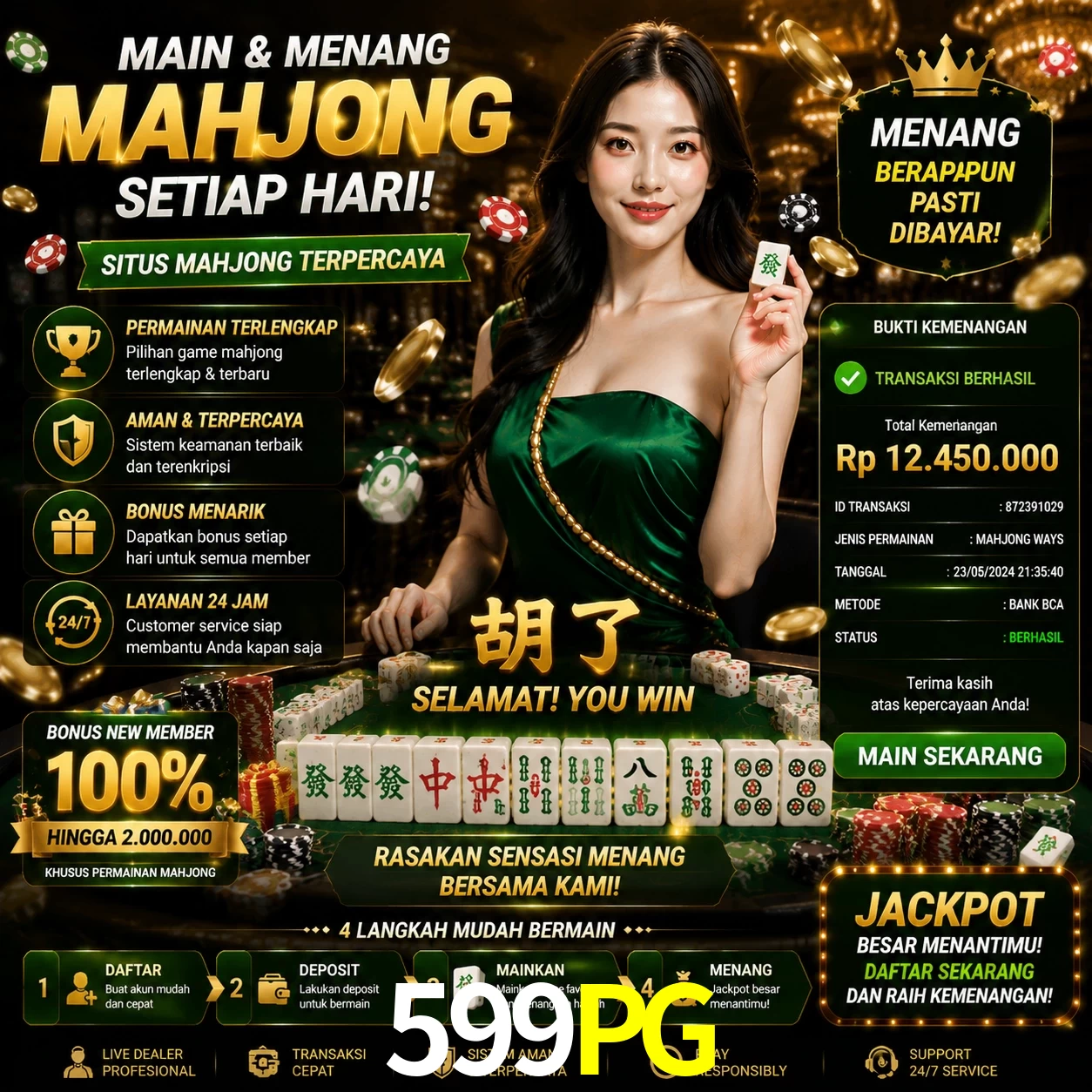 Ganhar e sacar na 599PG